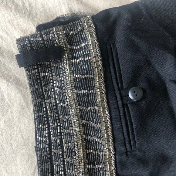 Black and Silver Beaded 90's flare pants - Picture 2 of 7